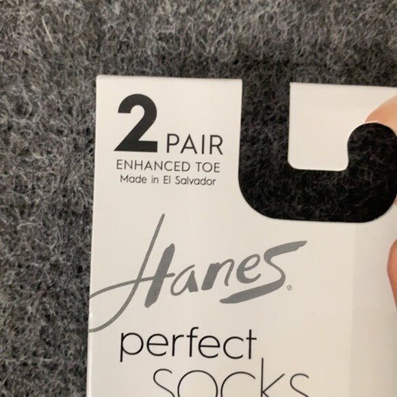 Hanes Perfect Socks Sheer Size 2 Black Enhanced Toe Comfort Flex Band 6 Pairs - Picture 5 of 12
